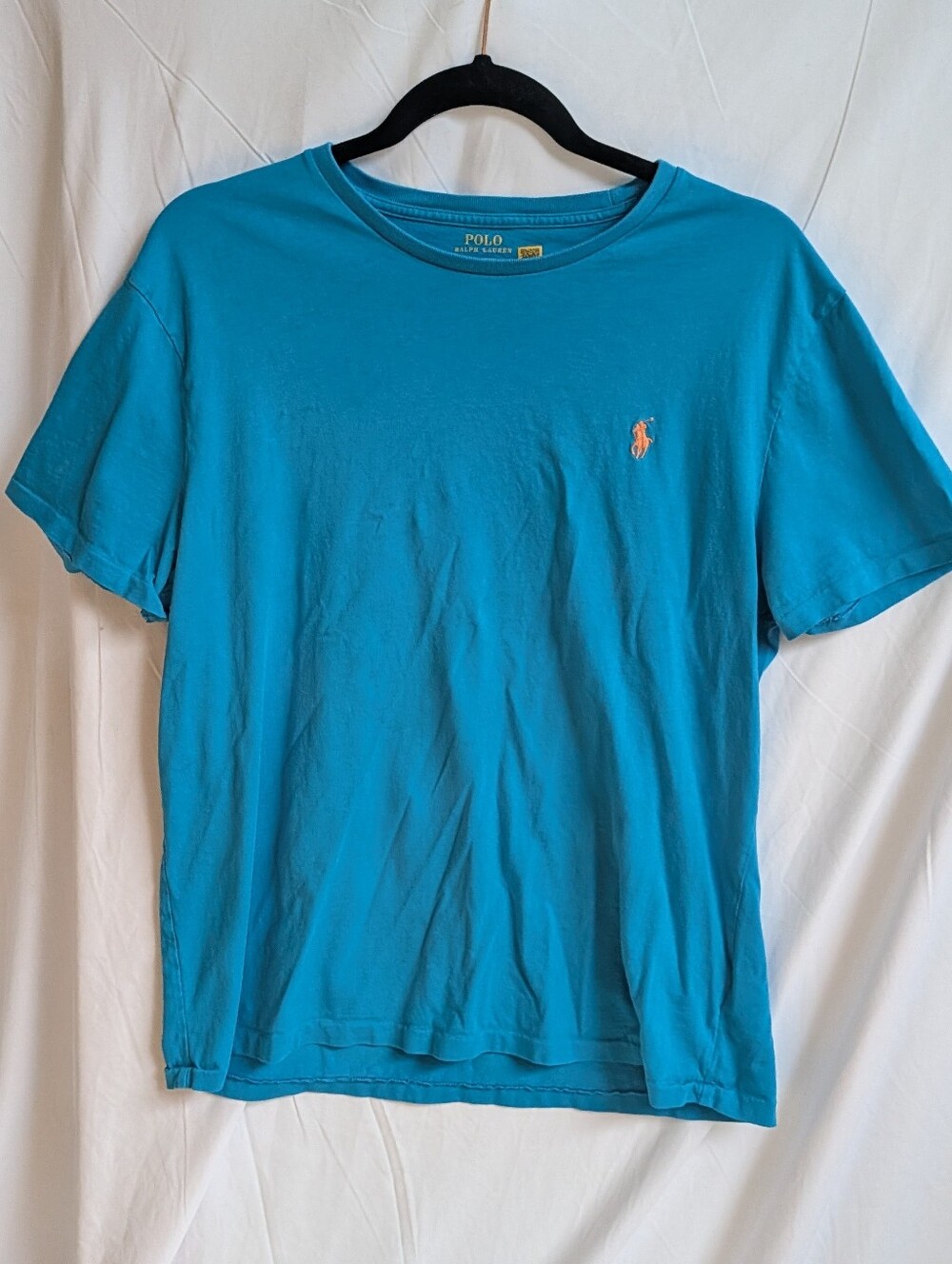 Polo by Ralph Lauren Teal Short Sleeve Crew Neck Tee with Orange Pony